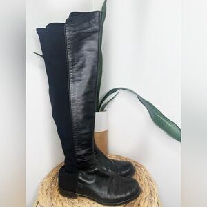 Stuart Weitzman Tall Boot 5050 Black Leather OTK Over-the-Knee Boots Classic